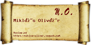 Miklós Olivér névjegykártya