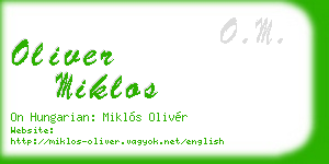 oliver miklos business card