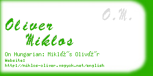 oliver miklos business card